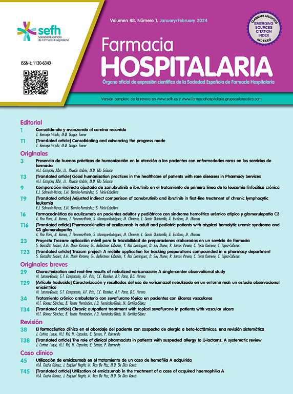 Go to journal home page - Farmacia Hospitalaria